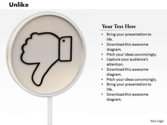 Stock Photo Thumb Down Web Icon On White Background PowerPoint Slide Stock Photo Thumb Down Web Icon On White Background PowerPoint Slide