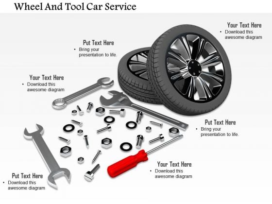 Stock Photo Tires With Services Tools PowerPoint Slide Stock Photo Tires With Services Tools PowerPoint Slide