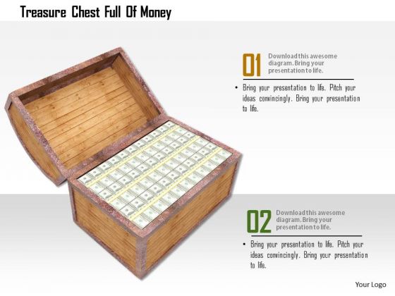 Stock Photo Treasure Chest Full Of Money PowerPoint Slide Stock Photo Treasure Chest Full Of Money PowerPoint Slide