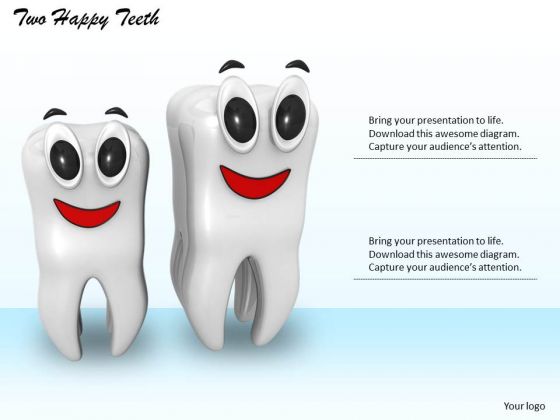 Stock Photo Two Happy Teeth Standing Together Pwerpoint Slide Stock Photo Two Happy Teeth Standing Together Pwerpoint Slide