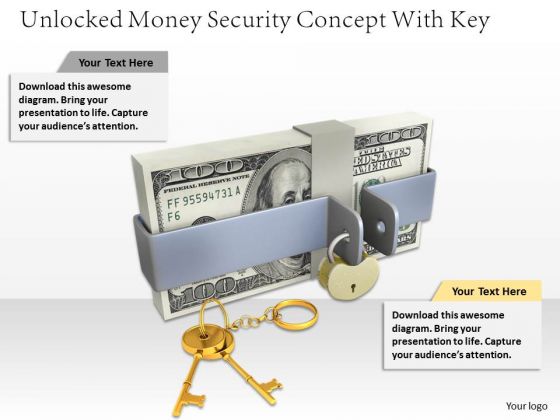 stock_photo_unlocked_money_with_key_for_security_concept_powerpoint_slide_1