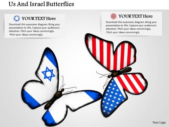 Stock Photo Us And Israel Butterflies PowerPoint Slide Stock Photo Us And Israel Butterflies PowerPoint Slide