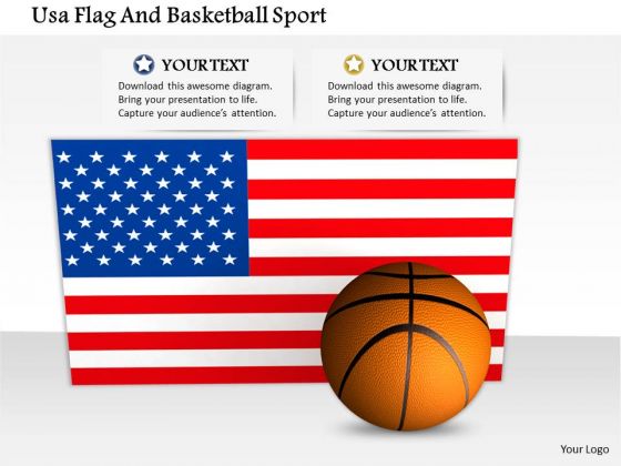 Stock Photo Usa Flag And Basketball For Sports PowerPoint Slide Stock Photo Usa Flag And Basketball For Sports PowerPoint Slide