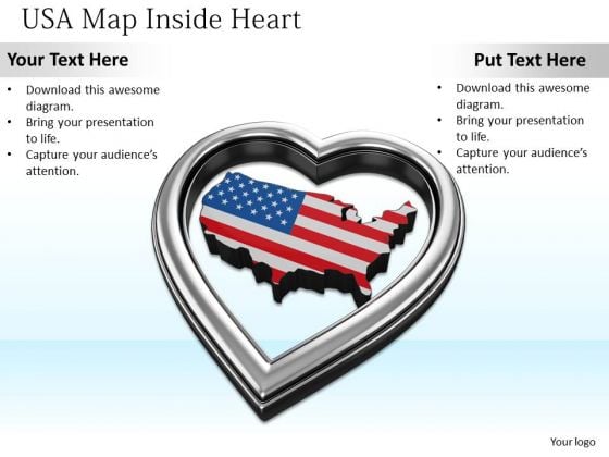 Stock Photo Usa Map Inside Silver Heart PowerPoint Slide Stock Photo Usa Map Inside Silver Heart PowerPoint Slide