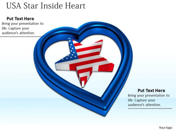 Stock Photo Usa Star Inside Blue Heart Symbol PowerPoint Slide Stock Photo Usa Star Inside Blue Heart Symbol PowerPoint Slide