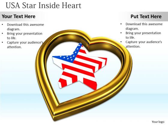 Stock Photo Usa Star Inside Golden Heart Symbol PowerPoint Slide Stock Photo Usa Star Inside Golden Heart Symbol PowerPoint Slide