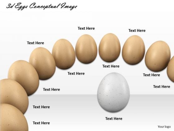 Stock Photo White Egg In Center Of Brown Eggs Shows Leadership PowerPoint Slide Stock Photo White Egg In Center Of Brown Eggs Shows Leadership PowerPoint Slide