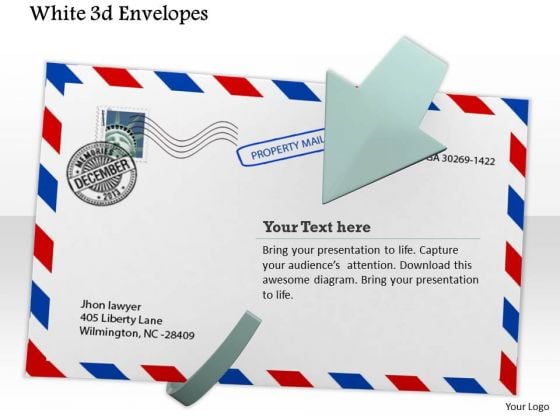 Stock Photo White Envelope With Postal Stamps PowerPoint Slide Stock Photo White Envelope With Postal Stamps PowerPoint Slide