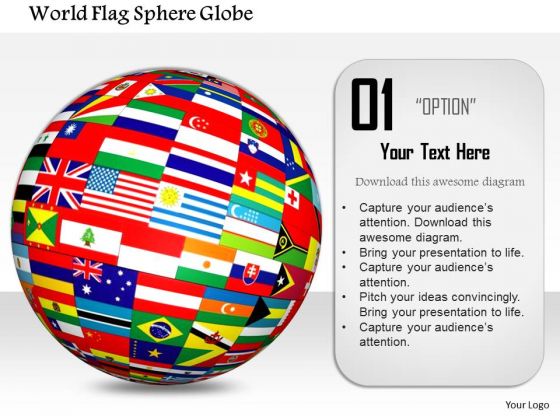Stock Photo World Flag Sphere Globe PowerPoint Slide Stock Photo World Flag Sphere Globe PowerPoint Slide