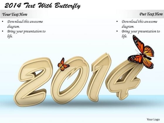 Stock Photo Year 2014 With Butterfly PowerPoint Slide Stock Photo Year 2014 With Butterfly PowerPoint Slide