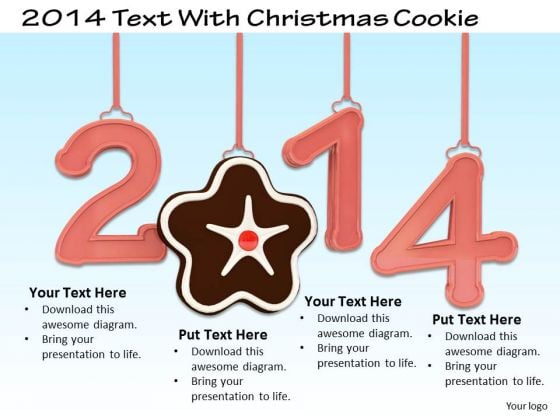 Stock Photo Year 2014 With Christmas Cookie PowerPoint Slide Stock Photo Year 2014 With Christmas Cookie PowerPoint Slide