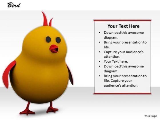 Stock Photo Yellow Bird For Nature PowerPoint Slide