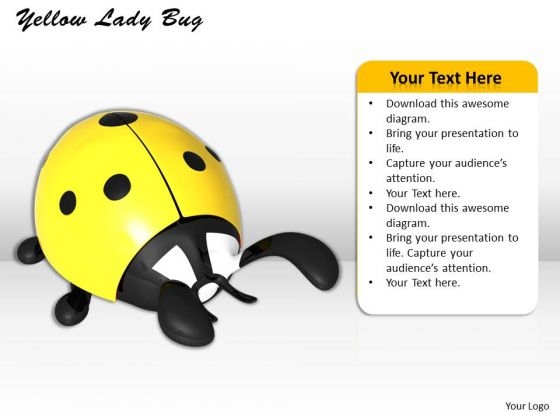 Stock Photo Yellow Lady Bug Insect PowerPoint Slide