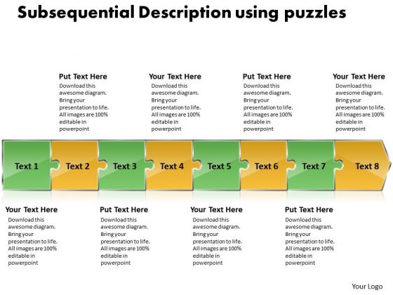 Subsequential Description Using Puzzles Schematic Design PowerPoint Templates