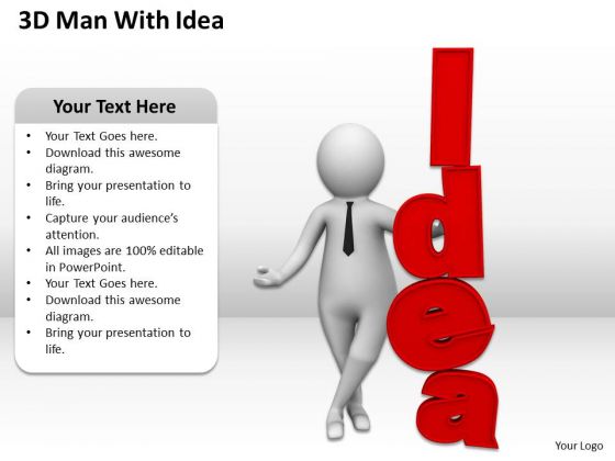 Successful Business Men 3d Man With Idea PowerPoint Templates Successful Business Men 3d Man With Idea PowerPoint Templates