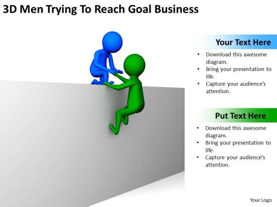 Successful Business Men 3d Trying To Reach Goal PowerPoint Theme Slides Successful Business Men 3d Trying To Reach Goal PowerPoint Theme Slides