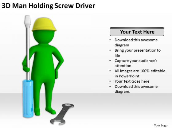 Successful Business People 3d Man Holding Screw Driver PowerPoint Templates Successful Business People 3d Man Holding Screw Driver PowerPoint Templates