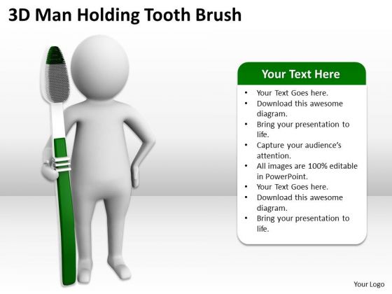 Successful Business People 3d Man Holding Tooth Brush PowerPoint Slides Successful Business People 3d Man Holding Tooth Brush PowerPoint Slides