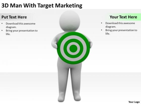 Successful Business People 3d Man With Target Marketing PowerPoint Slides Successful Business People 3d Man With Target Marketing PowerPoint Slides
