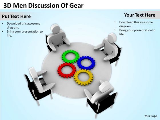 Successful Business People 3d Men Discussion Of Gear PowerPoint Slides Successful Business People 3d Men Discussion Of Gear PowerPoint Slides