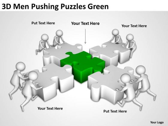 Successful Business People 3d Men Pushing Puzzles Green PowerPoint Templates Successful Business People 3d Men Pushing Puzzles Green PowerPoint Templates