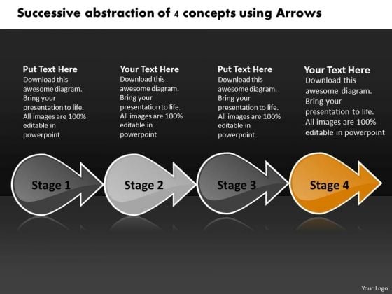 Successive Abstraction Of 4 Concepts Using Arrows Vision Office PowerPoint Slides Successive Abstraction Of 4 Concepts Using Arrows Vision Office PowerPoint Slides