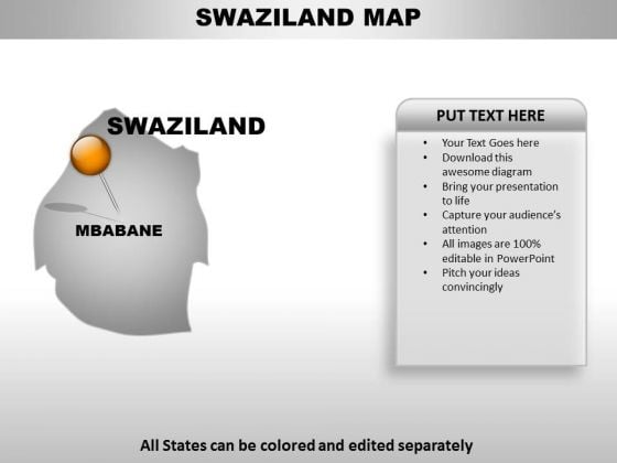 Swaziland Country PowerPoint Maps Swaziland Country PowerPoint Maps