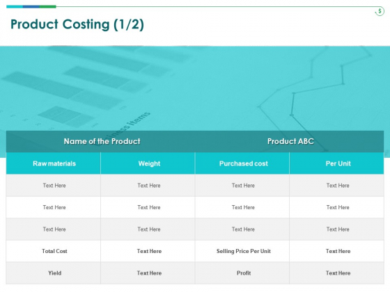 TCM Product Costing Raw Ppt Designs PDF
