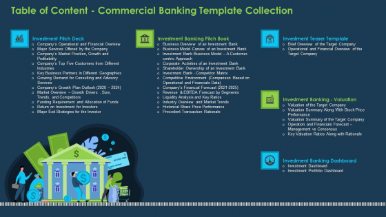 Table Of Content Commercial Banking Template Collection Ppt File Vector PDF