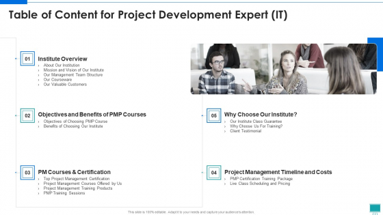 Table Of Content For Project Development Expert IT Ppt PowerPoint Presentation File Example File PDF Table Of Content For Project Development Expert IT Ppt PowerPoint Presentation File Example File PDF