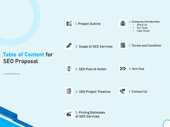 Table Of Content For SEO Proposal Ppt Model Structure PDF Table Of Content For SEO Proposal Ppt Model Structure PDF
