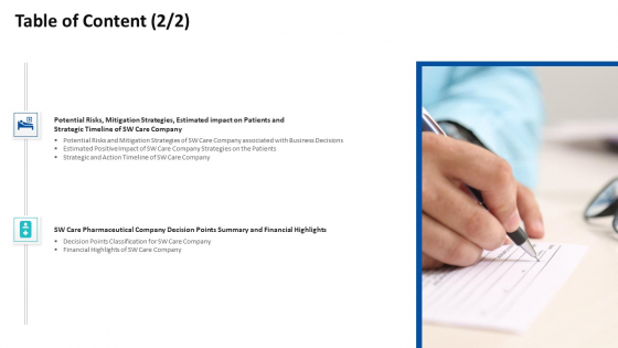 Table Of Content Risks Ppt Portfolio Layout PDF