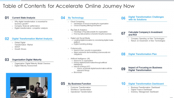 Table Of Contents For Accelerate Online Journey Now Pictures PDF