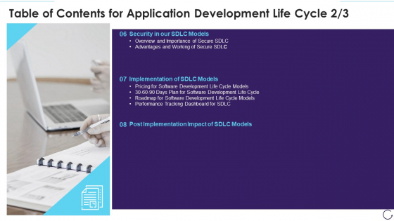 Table Of Contents For Application Development Life Cycle Security Sample PDF Table Of Contents For Application Development Life Cycle Security Sample PDF