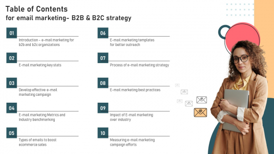 Table Of Contents For Email Marketing B2B And B2C Strategy Slides PDF