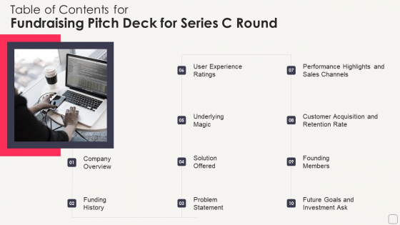 Table Of Contents For Fundraising Pitch Deck For Series C Round Themes PDF Table Of Contents For Fundraising Pitch Deck For Series C Round Themes PDF