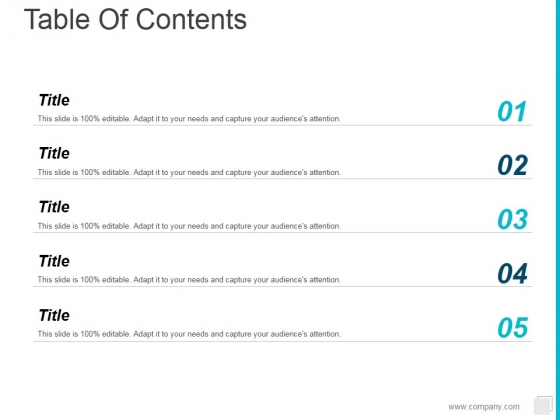 table of contents - Slide Geeks