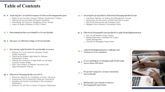 Table Of Contents Quality Control Framework For Agile Software Development Information PDF Table Of Contents Quality Control Framework For Agile Software Development Information PDF