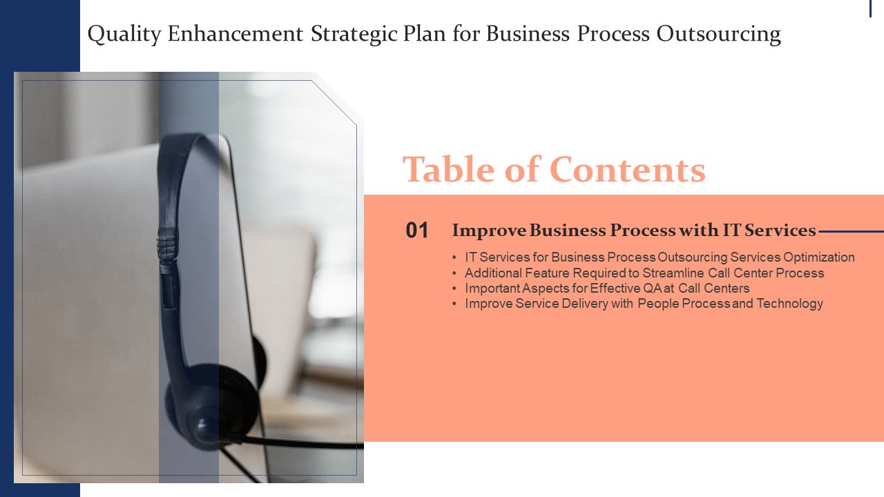 Table Of Contents Quality Enhancement Strategic Plan For Business Process Introduction PDF