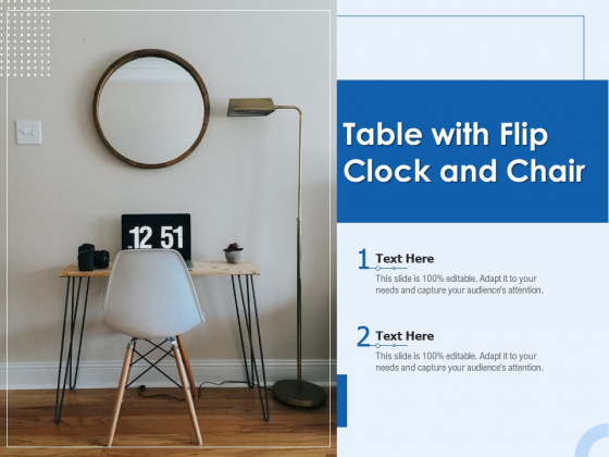 Table With Flip Clock And Chair Ppt PowerPoint Presentation Gallery Backgrounds PDF