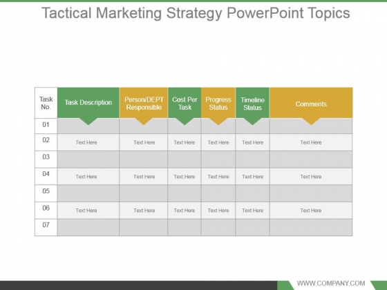 tactical marketing strategy powerpoint topics powerpoint templates