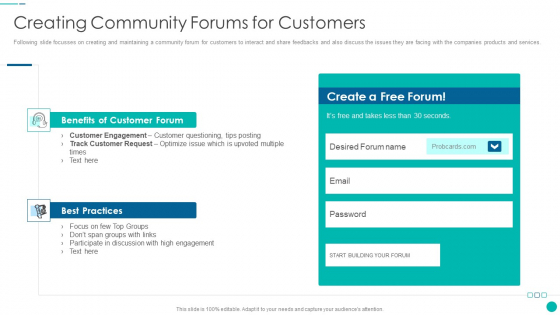 Tactical Procedure For Increasing Customer Intimacy Creating Community Forums For Customers Formats PDF