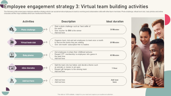 Tactics For Establishing Sustainable Hybrid Work Environment Employee Engagement Strategy 3 Virtual Team Information PDF