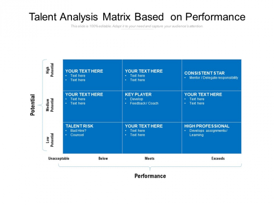 Talent Analysis Matrix Based On Performance Ppt PowerPoint Presentation Gallery Clipart PDF Talent Analysis Matrix Based On Performance Ppt PowerPoint Presentation Gallery Clipart PDF