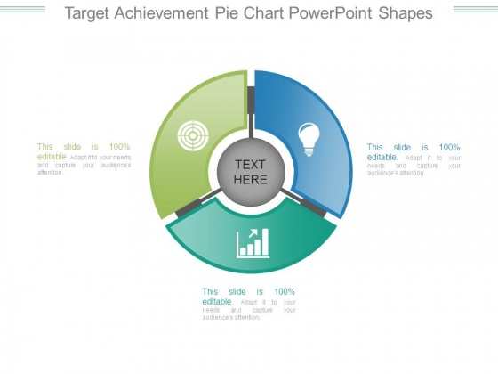Target Achievement Pie Chart Powerpoint Shapes