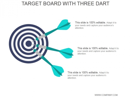Target Board With Three Dart Ppt PowerPoint Presentation Icon