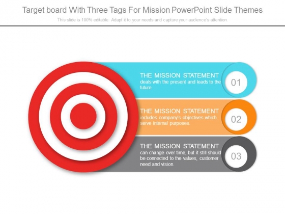 Target Board With Three Tags For Mission Powerpoint Slide Themes Target Board With Three Tags For Mission Powerpoint Slide Themes
