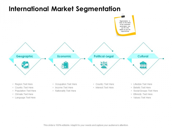 Target Market Strategy International Market Segmentation Ppt Show Deck PDF