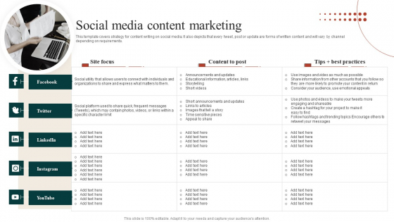 Target Marketing Techniques Social Media Content Marketing Mockup PDF