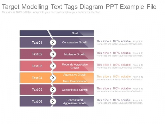 Target Modelling Text Tags Diagram Ppt Example File